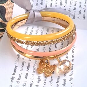 Set of 4 bracelets I gold warm tones